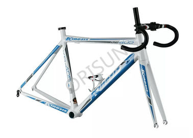China Lightweight 700C Aluminum Bike Frame Blue Color With A Shape Upper Fork supplier
