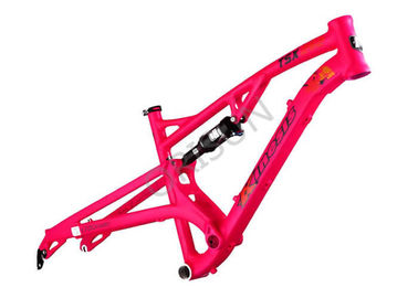 China Full Suspension Trail Mountain Bike Frame Red / Yellow Color 124mm Travel supplier