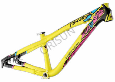 China Slope Freestyle Dirt Jump Bike Frame Yellow Color Trail / Am Riding Style supplier