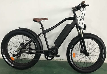 China 26er Aluminum Electric Fat Bike , Mid - Drive Black 1000w Electric Bike distributor