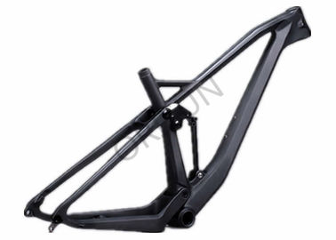 China Black Full Suspension Carbon Bike Frame 29er Lightweight Trail Riding Style distributor