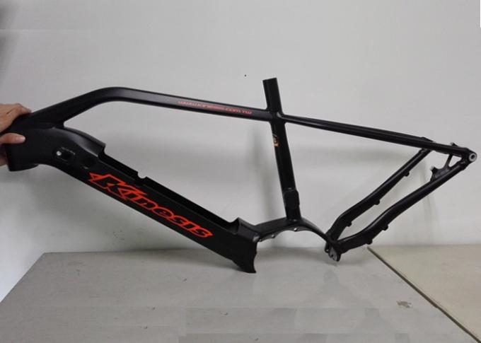 CX Mid Drive Electric Bike Frame Black Color Lightweight 148 X 12 Thru - Axle Dropout