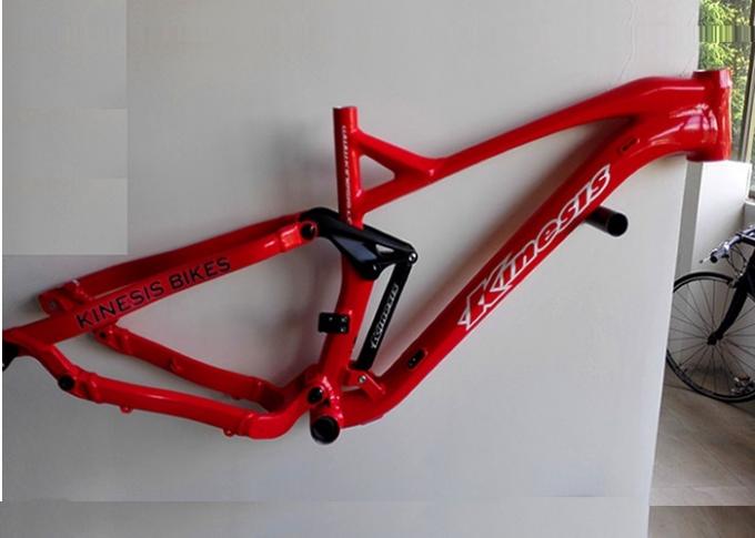 Red Full Suspension Bike Frame 27.5er Plus Trail / Am Riding Style Custom Logo