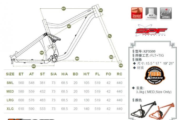 Inner Rounting Trail / AM Bicycle Frame Parts Super Plastic Forming
