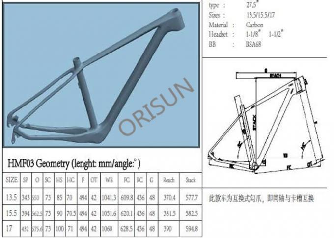 Lightweight Hardtail Full Carbon Bike Frame Customized Painting Design