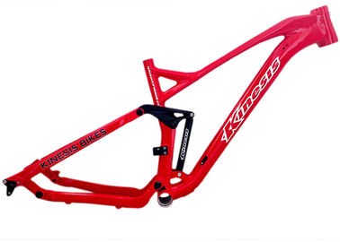China Red Mountain Full Suspension Bike Frame Aluminum Alloy With Robot - Man Welding supplier