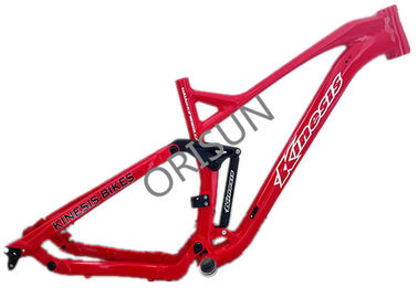 China Red Full Suspension Bike Frame 27.5er Plus Trail / Am Riding Style Custom Logo supplier