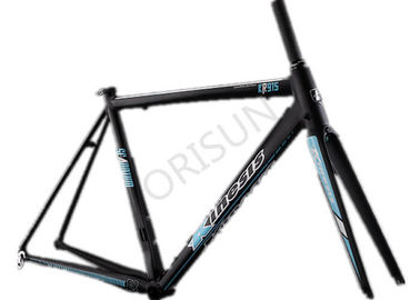 China Lightweight Scandium Bike Frame , Black / Orange Full Carbon Road Bike Frame supplier