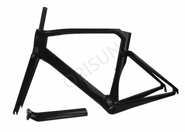 China Aerodynamic Racing Carbon Bike Frame Black Color Matt / Golossy Finish supplier