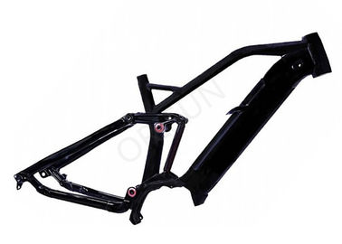 China Full Suspension Aluminum Alloy Bike Frame , 140 Mm Travel Black Bicycle Frame supplier