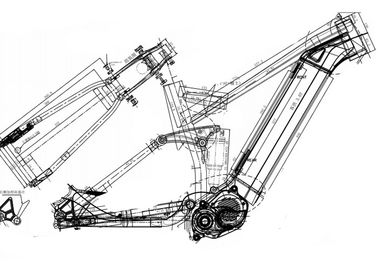 China 140mm Travel Electric Full Suspension Bike Frame 190 X 51 Mm Shock Size supplier