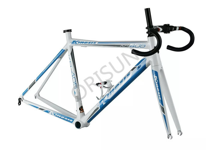 Lightweight 700C Aluminum Bike Frame Blue Color With A Shape Upper Fork