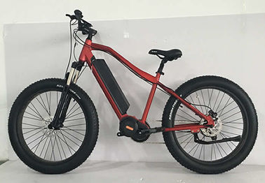 26er Aluminum Electric Fat Bike , Mid - Drive Black 1000w Electric Bike supplier