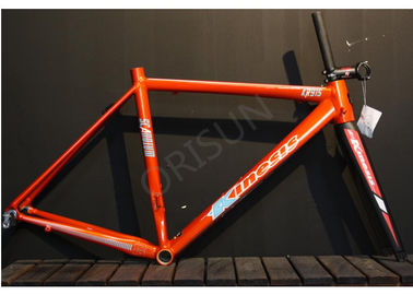 Lightweight Scandium Bike Frame , Black / Orange Full Carbon Road Bike Frame supplier