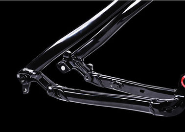 Full Suspension Aluminum Alloy Bike Frame , 140 Mm Travel Black Bicycle Frame supplier