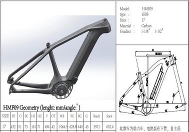 Full Carbon Custom Bicycle Frames , Mid Drive Carbon Fibre Cycle Frames supplier